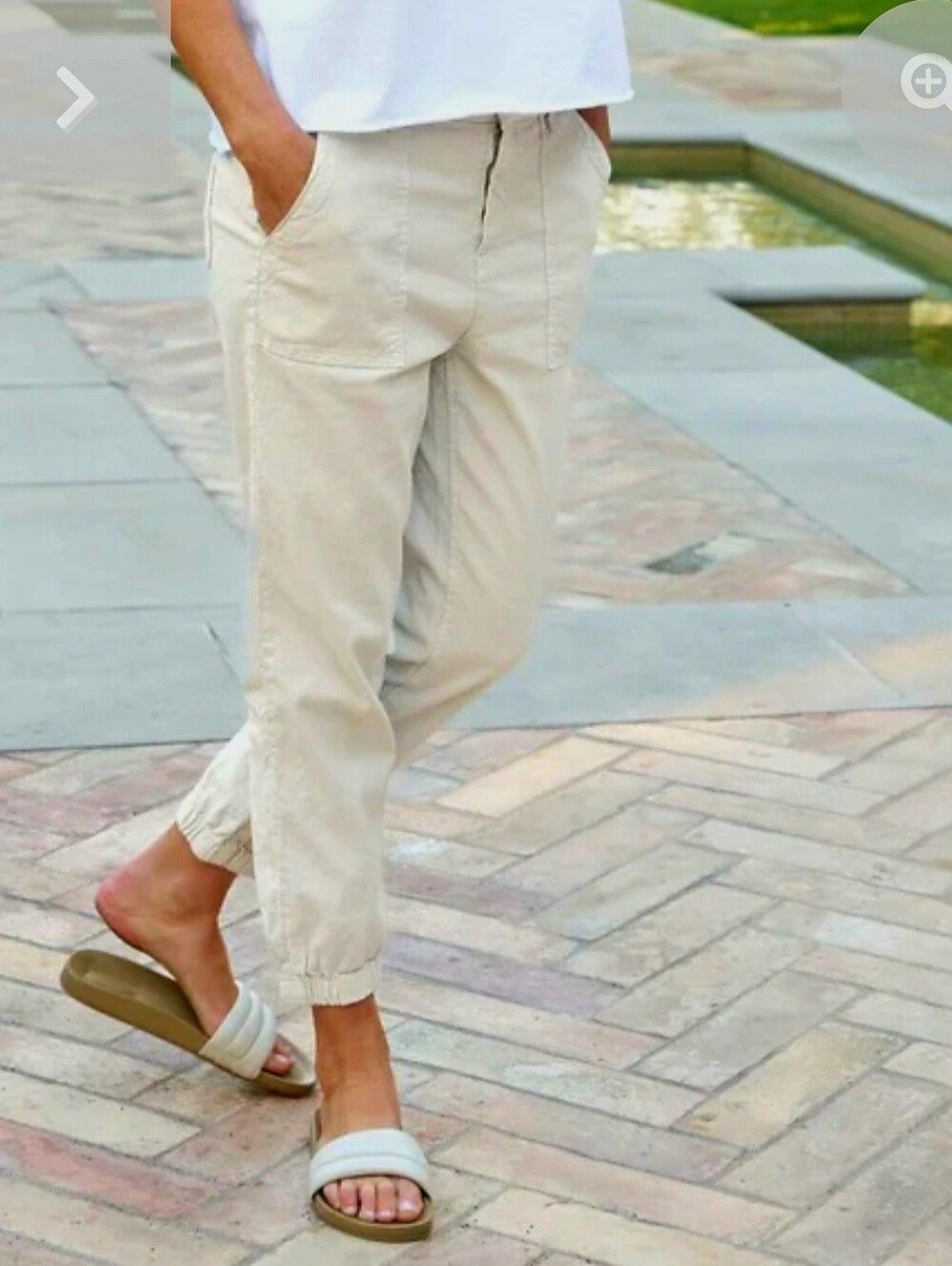 Frank & Eileen Jameson Utility Jogger Pants.Tan US 12. Like New. Scandi Girl